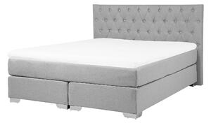 Manželská postel Boxspring 160 cm DUKE (s roštem a matrací) (šedá). 1007245