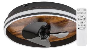 Rabalux Černé stropní LED svítidlo s ventilátorem Faustine 470mm 30W CCT s DO 71016