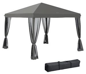 Pavilon Outsunny 3x3m, voděodolný robustní zimní skládací pavilon s UV ochranou, skládací zahradní stan s 4 bočními panely, taška pro kempování, světl