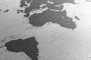 Obraz na korku politická mapa světa v černobílém provedení