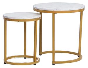 Konferenční stolek Hola II, mramor / zlatá