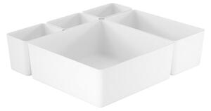 Goodhome Sada úložných boxů do šuplíku, koupelnový organizér 5v1, KOROS - bílý