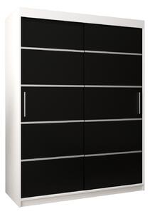 Šatní skříň 150 cm Verika 1 150 (bílá + černá)