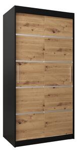 Šatní skříň 100 cm Verika 1 100 (černá + dub artisan)