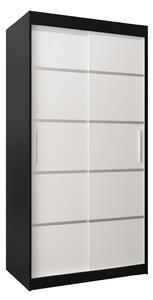 Šatní skříň 100 cm Verika 1 100 (černá + bílá)
