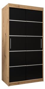 Šatní skříň 100 cm Verika 1 100 (dub artisan + černá)