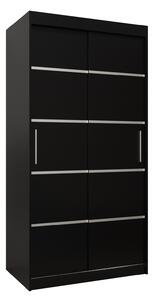 Šatní skříň 100 cm Verika 1 100 (černá). Akce -19%