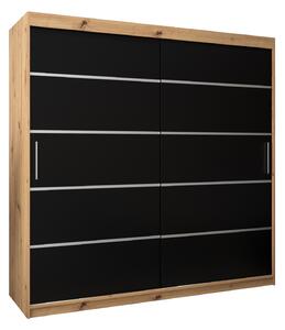 Šatní skříň 200 cm Verika 1 200 (dub artisan + černá)