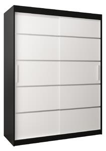 Šatní skříň 150 cm Verika 1 150 (černá + bílá)