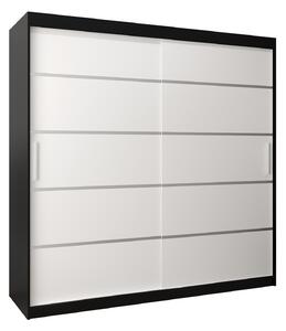Šatní skříň 200 cm Verika 1 200 (černá + bílá)