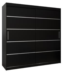 Šatní skříň 200 cm Verika 1 200 (černá). Akce -17%