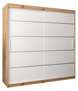 Šatní skříň 200 cm Verika 1 200 (dub artisan + bílá)