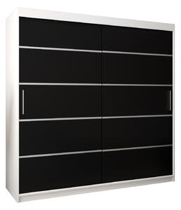 Šatní skříň 200 cm Verika 1 200 (bílá + černá)