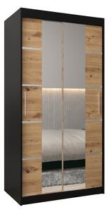 Šatní skříň 100 cm Verika 4 100 (černá + dub artisan)