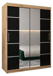 Šatní skříň 150 cm Verika 4 150 (dub artisan + černá)