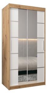 Šatní skříň 100 cm Verika 4 100 (dub artisan + bílá)