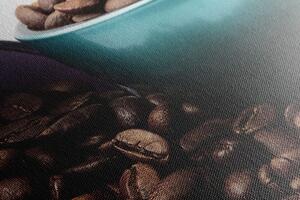 Obraz šálky s kávovými zrnky