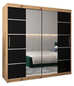 Šatní skříň 200 cm Verika 4 200 (dub artisan + černá)