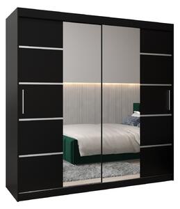 Šatní skříň 200 cm Verika 4 200 (černá). Akce -18%