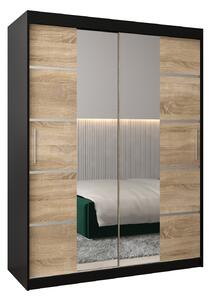 Šatní skříň 150 cm Verika 4 150 (černá + dub sonoma)
