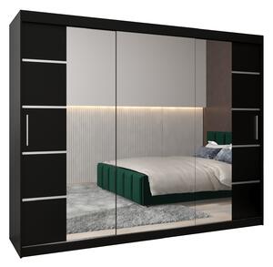 Šatní skříň 250 cm Verika 4 250 (černá). Akce -18%