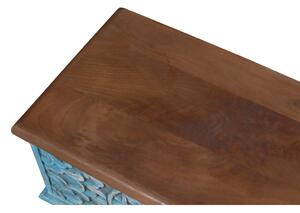 Truhla z mangového dřeva, ručně vyřezávaná, 58x36x36cm (AG)