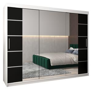 Šatní skříň 250 cm Verika 4 250 (bílá + černá)
