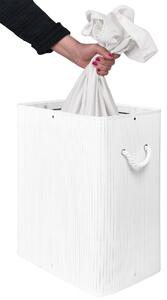 ViaDomo Via Domo - Bambusový koš na prádlo Lumino, 1-komorový - bílá - 42x60x30 cm