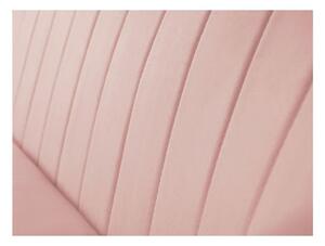 Světle růžová sametová pohovka Mazzini Sofas Sardaigne, 158 cm