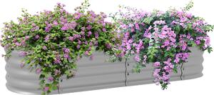 Outsunny Zvednutý Kovový Záhon, Roste Box, Záhon na Zeleninu, DIY Záhon s Otevřeným Dnem, Bylinkový Záhon pro Zahradu, Balkón, Stříbrný 150 x 62 x 30