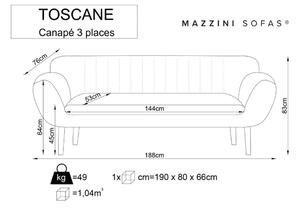 Zelená sametová pohovka Mazzini Sofas Toscane, 188 cm