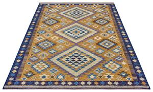 Kusový koberec Cappuccino 105874 Peso Yellow Purple 80x165 cm