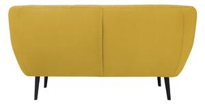 Žlutá sametová pohovka Mazzini Sofas Toscane, 158 cm