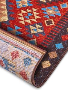 Kusový koberec Cappuccino 105875 Peso Red Blue 80x165 cm
