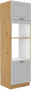 STL 60 cm skříňka vysoká 2D na mikrovlnnou a pečící vestavnou troubu STILO Barevné provedení STILO: Dub Artisan / Bílý mat