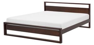 Manželská postel 140 cm GIACOMO (s roštem) (tmavé dřevo). 1007290