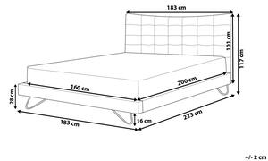 Manželská postel 160 cm LANEL (s roštem) (béžová). 1007297