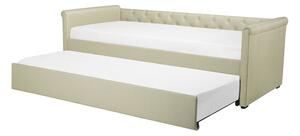 Rozkládací postel 90 cm LISABON (s roštem) (béžová). 1007305