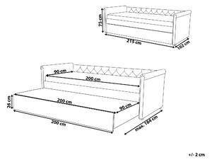 Rozkládací postel 90 cm LISABON (s roštem) (šedá). 1007307