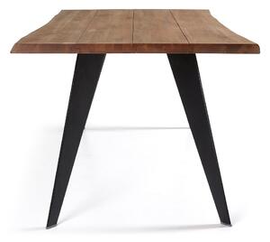 Jídelní stůl s tmavě hnědou deskou Kave Home Nack, 180 x 100 cm