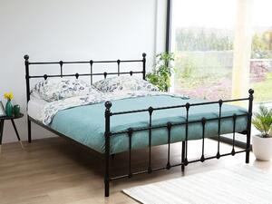 Manželská postel 160 cm LUXO (s roštem) (černá). 1007326