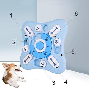 ViaDomo Via Domo - Logická hra pro psy a kočky Logica - modrá - 25,5x25,5x2,5 cm