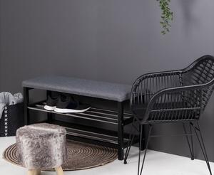 Designová lavice Rhory 100 cm šedá / černá