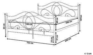 Manželská postel 160 cm LAURA (s roštem) (černá). 1007330