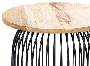 Boční stolek z mangového dřeva světlý/ černý WILLS