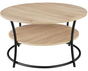 Tectake 404448 konferenční stolek cromford 80x46cm - industrial světlé dřevo, dub sonoma