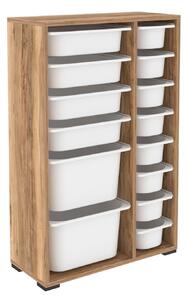 Organizér na hračky Dremonka 7 (ořech + bílá)