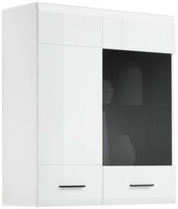 ZÁVĚSNÁ VITRÍNA, antracitová, bílá, 90/102/35 cm Hom`in - Závěsné vitríny