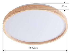 Lindby Smart LED stropní svítidlo Mirren wood Ø49,5cm CCT Tuya