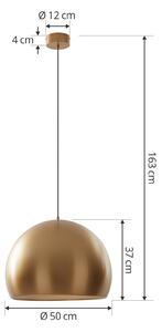 Lucande Lythara LED závěsné světlo mosaz Ø 50cm